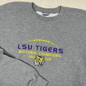 Vintage LSU Tigers‎ Sweatshirt Mens XL NCAA Football National Champions 2003 Y2K
